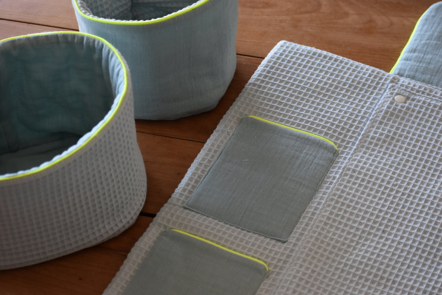 Tapis nomade Céladon